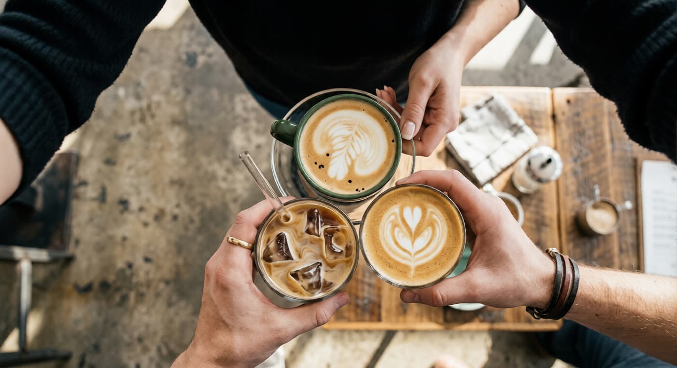 Cafés y ritual en barra