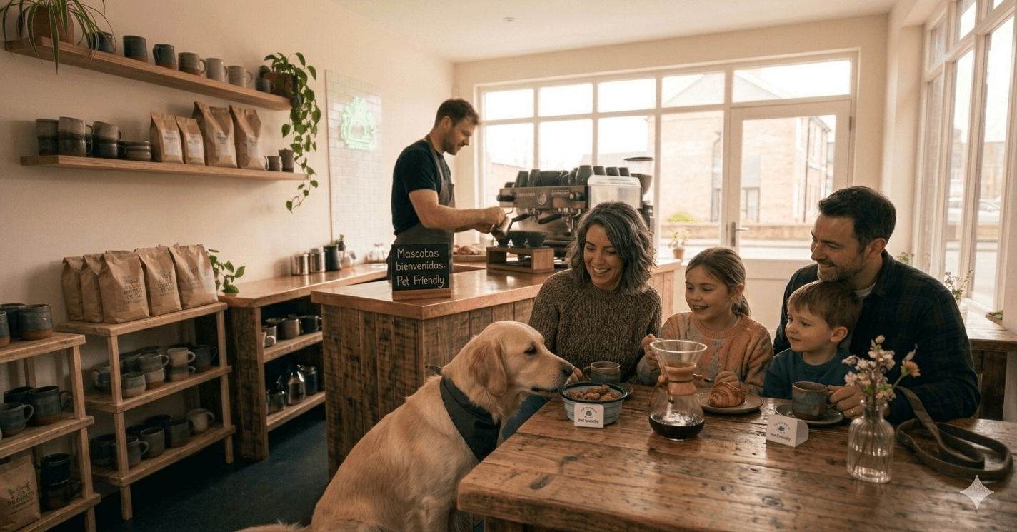 Perro en el café